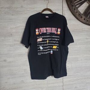 Vintage Over The Hill T Shirt Mens SZ XL 90S Single Stitch USA Gag Shirt